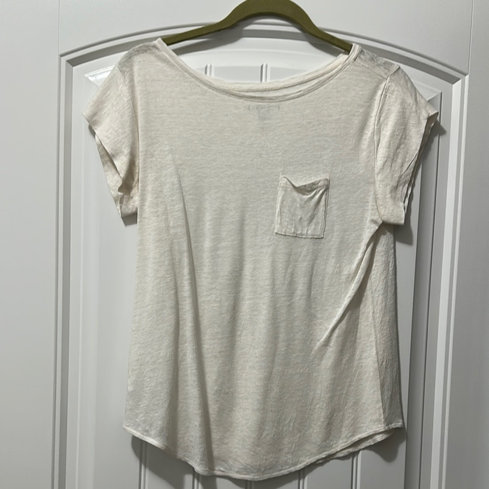 LOFT Cream Short Sleeve Tee